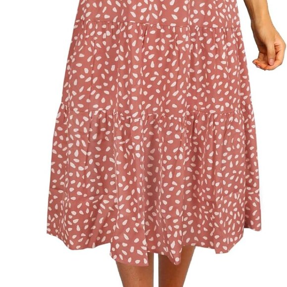 Women's Boho Leopard Print Skirt Pleated A-Line s